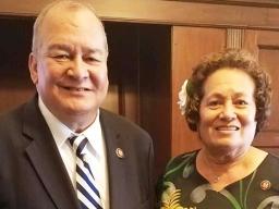 U.S. Congressman Gregorio Kilili Camacho Sablan with Congresswoman Aumua Amata Coleman Radewagen