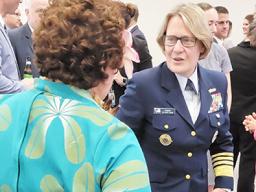 Congresswoman Uifa’atali Amata and ADM Linda Fagan, Commandant of the US Coast Guard,