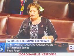 Aumua Amata in a screenshot from C-Span