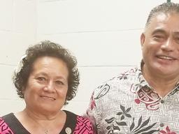 Congresswoman Aumua Amata and local Health Dept. Director Motusa Nua