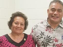 DOH director Motusa Tuileama Nua with Congresswoman Aumua Amata