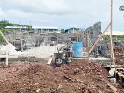 An idle construction site in Tafuna