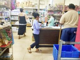 Shoppers in a grocery store