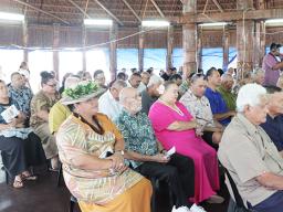 A large crowd at the Afioga Tufele Li’amatua Sr. Tufele Cultural Center