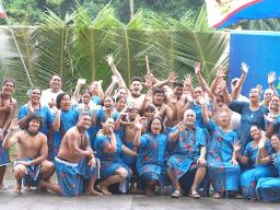 Vailoatai AOG Youth welcome cruise ship