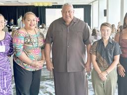 Gov. Lemanu P.S. Mauga with DMWR staff