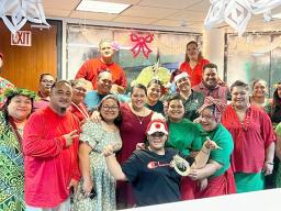 DOC staff with their Christmas decorations