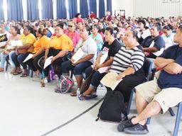 Large crowd at one of the DOC sponsored rental assistance workshop