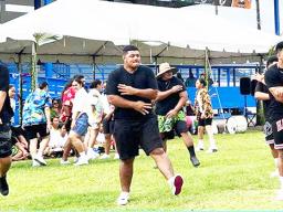Dancing at the DOE back to school extravaganza