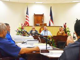 ASDOE director, Talauega Dr. Samasoni Asaeli, along with School Lunch manager Christina Fualaau, and Governor’s Officer Representative for Manu’a, Sualevai Nofoaiga Sualevai