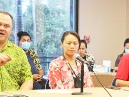 [l-r] Dr. Dr Aifili Tufa, Dr. Francine Amoa, and Dr. Fiona Trial 