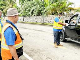 DOH employees giving out masks