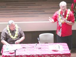Lt. Gov Lemanu Mauga and Office of Insular Affairs Director Nikolao Pula