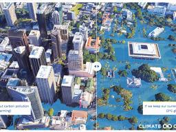 Graphic show possible extent of flooding as climate change advances
