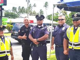Officers at a holiday enforcement in 2018
