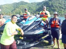 Marine Patrol members with jet skis