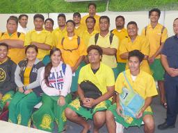 Leone High School students with DPS personnel
