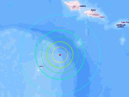 USGS graphic of earthquake reach