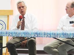 Elder Vince Haleck (left) — with Dr. Gregory Patch