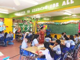 Class room with students and teachers