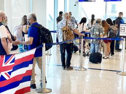 Line of travels at Safe Travel desk