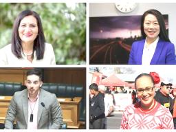 Clockwise from top left: ACT MP Parmjeet Parmar; National MP Nancy Lu; Labour MP Jenny Salesa; Green MP Ricardo Menéndez March  