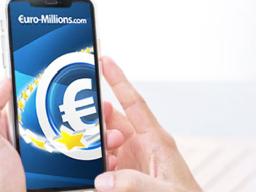 EuroMillions website on phone screen