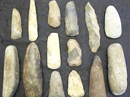 A collection of stone tools 
