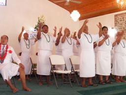 Fathers of the “Ave o le Fetu Ao” Methodist Church in Fagaima in 2012