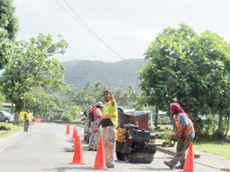 Workers from Silva Construction at the Fagaima Road