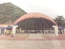 A view of the pavilion on the Fagatogo malae and the paving around it 