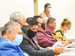 Some faipule wearing masks others not