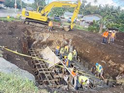 Soak pit under construction