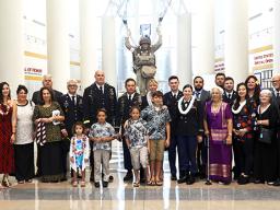 Family members and friends of retired CW5 Taufaga’afa Lincoln P. Glenister