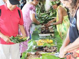 Candyman and Tisa dishing up the feast at the annual tattoo festival