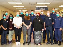 FEMA and DHSS personnel and Unifa’atali Amata 