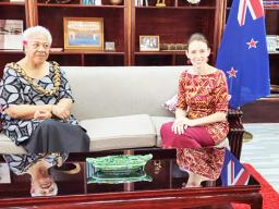 Samoa Prime Minister Fiame Naomi Mata'afa and New Zealand Prime Minister Jacinda Ardern