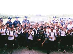 Second graders from Pavaiai Elementary School visiting the police substation in Tafuna last week
