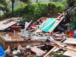 A house in Fiji destroyed by Cyclone Harold 