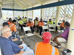 Group at Fitiuta Airport briefing