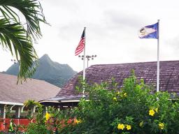 The U.S. and American Samoa flags