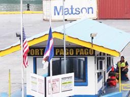 Flags flying at half staff at Port