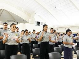 Students being sworn in to Future Business Leaders of America