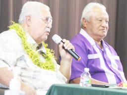 Senate President Tuaolo Manaia Fruean and House speaker Savali Talavou Ale