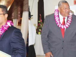 Gov. Lemanu Peleti Mauga and Lt. Gov. Talauega Eleasalo Ale (left)