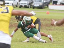Leone Lions freshman running back Wylan Faga
