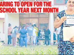 Parents enrolling students and teachers with certificates