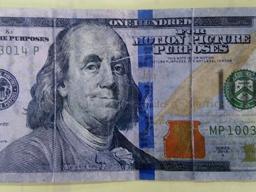 Front of a fake $100-bill circulating in American Samoa