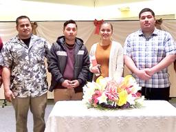 Pictured l-r: PFC Konelio Feagiai-Tua of Aasufou & Fagasa; SGT Taulafoga Vaina of Amouli; PFC Kevin David of Pohnpei, Micronesia; SGT Charlene Beverley of Nu'uuli; SPC Utuifeau Mauga of Fatu ma Futi & Aoa; and PV2 Maoa Mailo of Masausi.