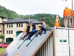 photo of people navigating the Obstacle Course.